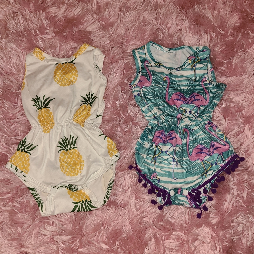 🍍Pineapple & flamingo Romper bundle🦩